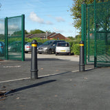 EB200-DDA-compliant-plastic-bollards-BS83002001-retail-parks-accessible-disability-friendly-visually-impaired-traffic-bollard-durable-high-visibility-contrasting-reflective-colour-sleeve-galvanised-steel-car-parks-shopping-centres-MDPE-recyclable