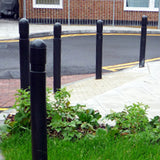 EB400-compliant-plastic-bollards-BS83002001-retail-parks--traffic-bollard-durable-high-visibility-contrasting-reflective-colour-sleeve-galvanised-steel-car-parks-shopping-centres-MDPE-recyclable