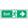 nhs-estate-fire-exit-right-arrow-safety-extinguisher-signage-evacuation-escape-hazard-identify-locate-instruct-alarm-prevention-regulations-compliance-gear-self-adhesive-rigid-PVC-foam-high-impact-polystyrene-photoluminescent-polycarbonate