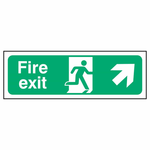 nhs-estate-exit-up-right-arrow-safety-extinguisher-signage-fire-evacuation-escape-hazard-identify-locate-instruct-alarm-prevention-regulations-compliance-gear-self-adhesive-rigid-PVC-foam-high-impact-polystyrene-photoluminescent-polycarbonate