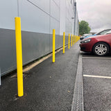 fixed-round-plain-bollard-crash-impact-high-anti-ram-vehicle-safety-perimeter-security-galvanised-steel-powder-coated-tested-heavy-duty-outdoor-street-furniture-pedestrian-modern-urban-public-space-carpark-building-protection-commercial-industrial