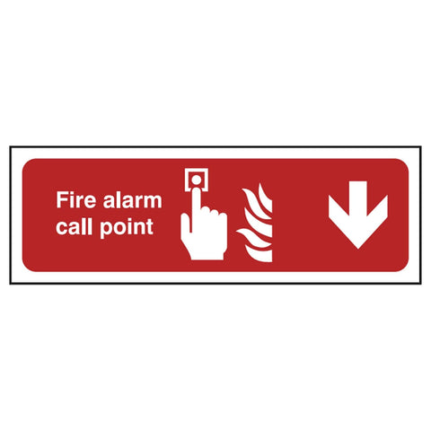 fire-alarm-call-point-down-arrow-sign-emergency-exit-fire-extinguisher-signage-evacuation-escape-hazard-identify-locate-instruct-alarm-prevention-assembly-regulations-compliance-gear-self-adhesive-rigid-PVC-foam-high-impact-polystyrene-photoluminescent-polycarbonate