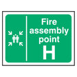 fire-assembly-point-H-safety-extinguisher-signage-evacuation-escape-hazard-identify-locate-instruct-alarm-prevention-assembly-regulations-compliance-gear-self-adhesive-rigid-PVC-foam-high-impact-polystyrene-photoluminescent-polycarbonate