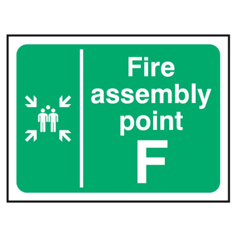 fire-assembly-point-F-safety-extinguisher-signage-evacuation-escape-hazard-identify-locate-instruct-alarm-prevention-assembly-regulations-compliance-gear-self-adhesive-rigid-PVC-foam-high-impact-polystyrene-photoluminescent-polycarbonate