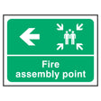 fire-assembly-point-left-arrow-safety-extinguisher-signage-evacuation-escape-hazard-identify-locate-instruct-alarm-prevention-regulations-compliance-gear-self-adhesive-rigid-PVC-foam-high-impact-polystyrene-photoluminescent-polycarbonate