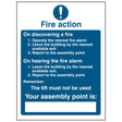 fire-action-on-discovering-a-fire-sign-safety-extinguisher-signage-fire-evacuation-escape-hazard-identify-locate-instruct-alarm-prevention-regulations-compliance-gear-self-adhesive-rigid-PVC-foam-high-impact-polystyrene-photoluminescent-polycarbonate