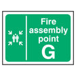 fire-assembly-point-G-safety-extinguisher-signage-evacuation-escape-hazard-identify-locate-instruct-alarm-prevention-assembly-regulations-compliance-gear-self-adhesive-rigid-PVC-foam-high-impact-polystyrene-photoluminescent-polycarbonate