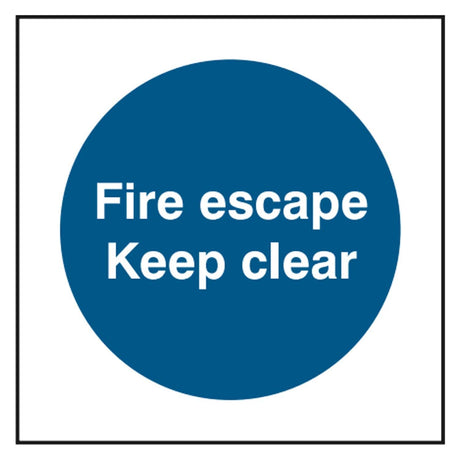 fire-escape-keep-clear-door-sign-safety-extinguisher-signage-fire-evacuation-escape-hazard-identify-locate-instruct-alarm-prevention-regulations-compliance-gear-self-adhesive-rigid-PVC-foam-high-impact-polystyrene-photoluminescent-polycarbonate