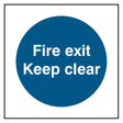 fire-exit-keep-clear-door-sign-safety-extinguisher-signage-fire-evacuation-escape-hazard-identify-locate-instruct-alarm-prevention-regulations-compliance-gear-self-adhesive-rigid-PVC-foam-high-impact-polystyrene-photoluminescent-polycarbonate