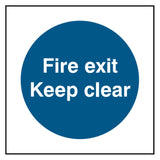 fire-exit-keep-clear-door-sign-safety-extinguisher-signage-fire-evacuation-escape-hazard-identify-locate-instruct-alarm-prevention-regulations-compliance-gear-self-adhesive-rigid-PVC-foam-high-impact-polystyrene-photoluminescent-polycarbonate