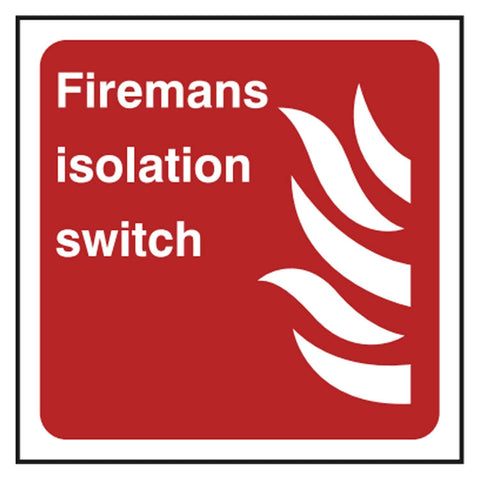 Iso Latin Switch Sign Fire Safety Signs - Fireman's Isolation Switch