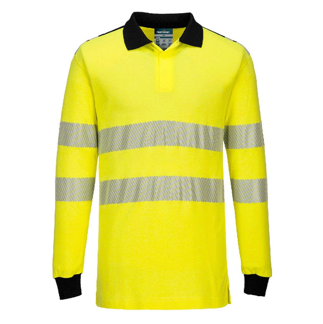 Portwest FR702 PW3 Modaflame Knit Hi-Vis FR Long Sleeve Polo Shirt