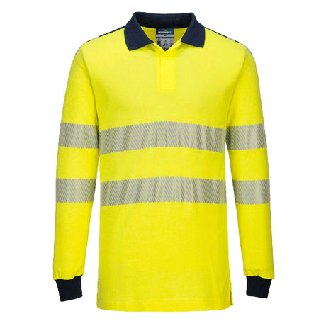 Portwest FR702 PW3 Modaflame Knit Hi-Vis FR Long Sleeve Polo Shirt