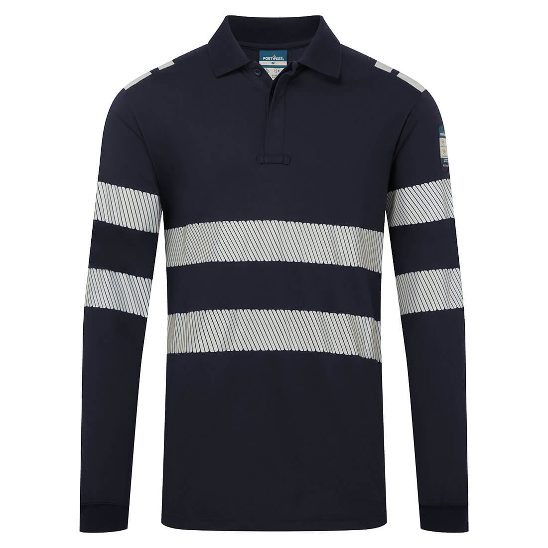 Portwest FR733 PW3 Modaflame Knit FR Long Sleeve Polo Shirt
