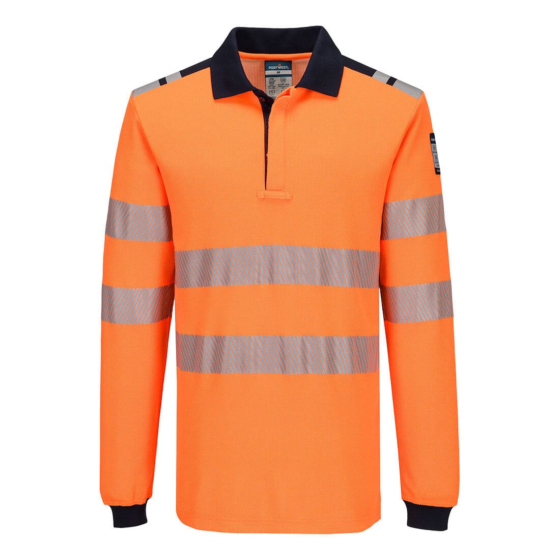 Portwest FR734 PW3 Modaflame Knit HVO FR Long Sleeve Polo Shirt