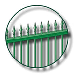 Flexarail-cld-vertical-bar-railings-bowtop-rospa-play-safe-bs17229-perimeter-security-playgrounds-schools-fencing-self-raking-child-safe-durable-custom-colour-high-spearhead-finial-safety-play-area-residential-powder-coated
