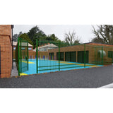 Flexarail-cld-vertical-bar-railings-bowtop-rospa-play-safe-bs17229-perimeter-security-playgrounds-schools-fencing-self-raking-child-safe-durable-custom-colour-high-spearhead-finial-safety-play-area-residential-powder-coated
