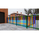 Flexarail-cld-vertical-bar-railings-bowtop-rospa-play-safe-bs17229-perimeter-security-playgrounds-schools-fencing-self-raking-child-safe-durable-custom-colour-high-spearhead-finial-safety-play-area-residential-powder-coated
