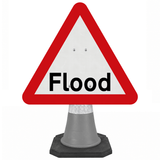 Flood 750mm Triangle Cone Sign (Single Cone) 554