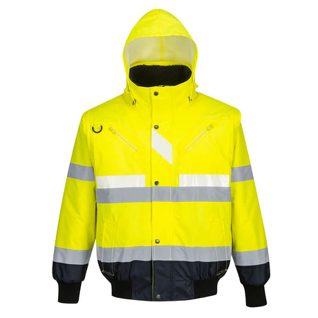 Portwest G465 Class 3 Glowtex Hi-Vis 3-in-1 Contrast Bomber Jacket