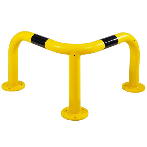 Warehouse Corner Protection Hoop Barrier - Yellow & Black Galvanised