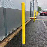 galvanised-steel-bollards-durable-corrosion-rust-resistant-outdoor-high-quality-weather-proof-heavy-duty-security-post-traffic-control-parking-aid-car-park-residential-city-schools-airports-retail-industrial-construction-sites-pedestrian-zones-bike-lanes-crash-protection-yellow-powder-coated