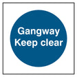 gangway-keep-clear-sign-safety-extinguisher-signage-fire-evacuation-escape-hazard-identify-locate-instruct-alarm-prevention-regulations-compliance-gear-self-adhesive-rigid-PVC-foam-high-impact-polystyrene-photoluminescent-polycarbonate