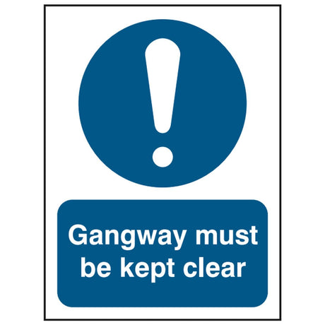 gangway-must-be-kept-clear-door-sign-safety-extinguisher-signage-fire-evacuation-escape-hazard-identify-locate-instruct-alarm-prevention-regulations-compliance-gear-self-adhesive-rigid-PVC-foam-high-impact-polystyrene-photoluminescent-polycarbonate