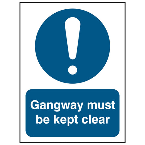 gangway-must-be-kept-clear-door-sign-safety-extinguisher-signage-fire-evacuation-escape-hazard-identify-locate-instruct-alarm-prevention-regulations-compliance-gear-self-adhesive-rigid-PVC-foam-high-impact-polystyrene-photoluminescent-polycarbonate