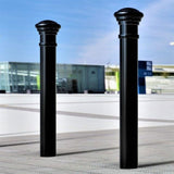 GFC7000-manchester-ornamental-galvanised-steel-bollard-ragged-flanged-removable-bolt-down-concrete-cast-in-decorative-outdoor-city-landscaping-parks-urban-architectural-safety-crash-protection-pedestrian-safety-vehicle-access-control-custom-colours-commercial-industrial-security-eyelets-hooks-chains