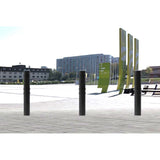 GFC4500-ornamental-galvanised-steel-bollard-ragged-flanged-removable-bolt-down-concrete-cast-in-decorative-outdoor-city-landscaping-parks-urban-architectural-safety-crash-protection-pedestrian-safety-vehicle-access-control-custom-colours-commercial-industrial-security-eyelets-hooks-chains