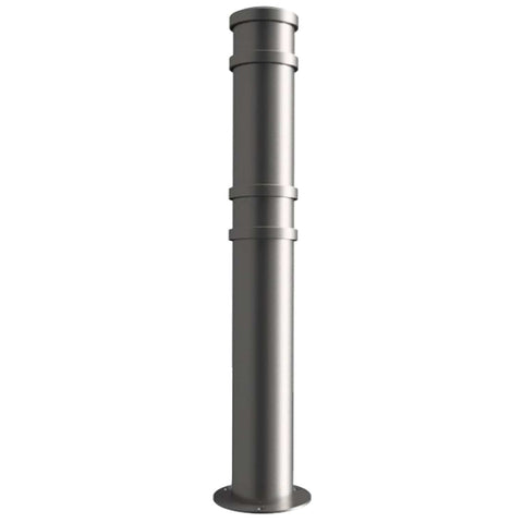 GFC4500-ornamental-galvanised-steel-bollard-ragged-flanged-removable-bolt-down-concrete-cast-in-decorative-outdoor-city-landscaping-parks-urban-architectural-safety-crash-protection-pedestrian-safety-vehicle-access-control-custom-colours-commercial-industrial-security-eyelets-hooks-chains