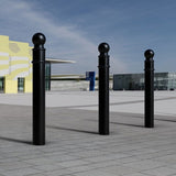 GFC5000-ornamental-galvanised-steel-bollard-ragged-flanged-removable-bolt-down-concrete-cast-in-decorative-outdoor-city-landscaping-parks-urban-architectural-safety-crash-protection-pedestrian-safety-vehicle-access-control-custom-colours-commercial-industrial-security-eyelets-hooks-chains