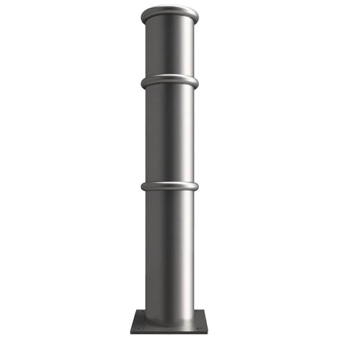 GFC6000-ornamental-galvanised-steel-bollard-ragged-flanged-removable-bolt-down-concrete-cast-in-decorative-outdoor-city-landscaping-parks-urban-architectural-safety-crash-protection-pedestrian-safety-vehicle-access-control-custom-colours-commercial-industrial-security-eyelets-hooks-chains