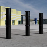 GFC6000-ornamental-galvanised-steel-bollard-ragged-flanged-removable-bolt-down-concrete-cast-in-decorative-outdoor-city-landscaping-parks-urban-architectural-safety-crash-protection-pedestrian-safety-vehicle-access-control-custom-colours-commercial-industrial-security-eyelets-hooks-chains