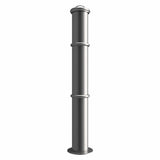 GFC1500-ornamental-galvanised-steel-bollard-ragged-flanged-removable-bolt-down-concrete-cast-in-decorative-outdoor-city-landscaping-parks-urban-architectural-safety-crash-protection-pedestrian-safety-vehicle-access-control-custom-colours-commercial-industrial-security-eyelets-hooks-chains