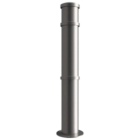 GFC4000-ornamental-galvanised-steel-bollard-ragged-flanged-removable-bolt-down-concrete-cast-in-decorative-outdoor-city-landscaping-parks-urban-architectural-safety-crash-protection-pedestrian-safety-vehicle-access-control-custom-colours-commercial-industrial-security-eyelets-hooks-chains