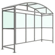 glendale-open-fronted-modular-smoking-shelter-outdoor-area-cigarette-smoke-waterproof-weather-resistant-public-spaces-university-bars-resteraunts-free-standing-galvanised-mild-steel-heavy-duty-durable-commercial-receational-PETG-curved-roof