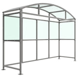 glendale-open-fronted-modular-smoking-shelter-outdoor-area-cigarette-smoke-waterproof-weather-resistant-public-spaces-university-bars-resteraunts-free-standing-galvanised-mild-steel-heavy-duty-durable-commercial-receational-PETG-curved-roof