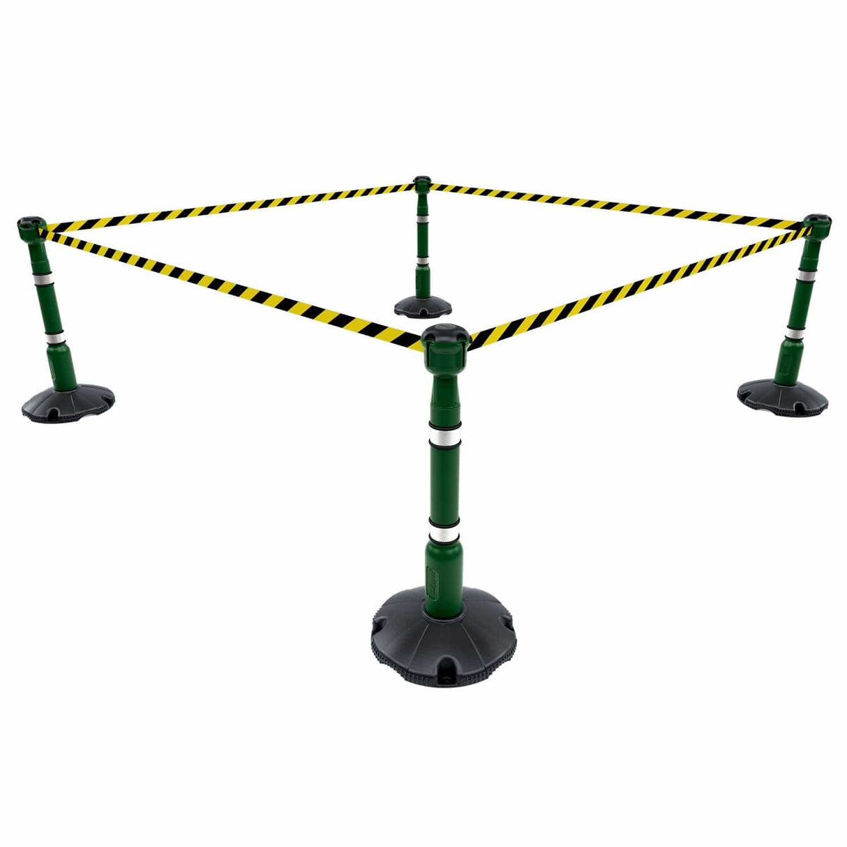 Retractable-barrier-cone-kit-Skipper-TM-traffic-safety-cone-retractable-tape-barrier-high-visibility-events-reflective-belt-portable-temporary-heavy-duty-prismatic-pvc-orange-warehouse-road-37m-black-yellow