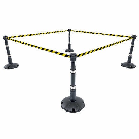 Retractable-barrier-cone-kit-Skipper-TM-traffic-safety-cone-retractable-tape-barrier-high-visibility-events-reflective-belt-portable-temporary-heavy-duty-prismatic-pvc-orange-warehouse-road-37m-black-yellow