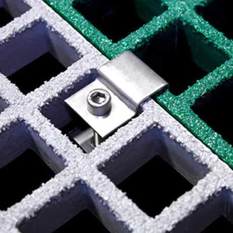 GRP-fixing-accessories-c-clips-anti-slip-mini-mesh-grating-fiberglass-non-slip-lightweight-corrosion-chemical-UV-resistant-durable-drainage-industrial-warehouse-factory-walkway-cover-traction-platforms-flooring-ramps-covers-construction-sites-industries-offshore-oil-rigs