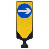 Morelock Yellow Bollard Keep Left Road Safety Traffic Highway Reflective Tape Flexible Removable Surface Mounted Anti-Ram High Visibility Durable Weather-Resistant Impact-Resistant Non-Corrosive