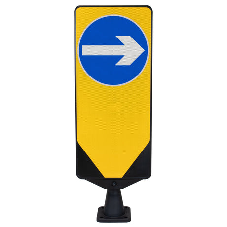 Morelock Yellow Bollard Keep Left Road Safety Traffic Highway Reflective Tape Flexible Removable Surface Mounted Anti-Ram High Visibility Durable Weather-Resistant Impact-Resistant Non-Corrosive
