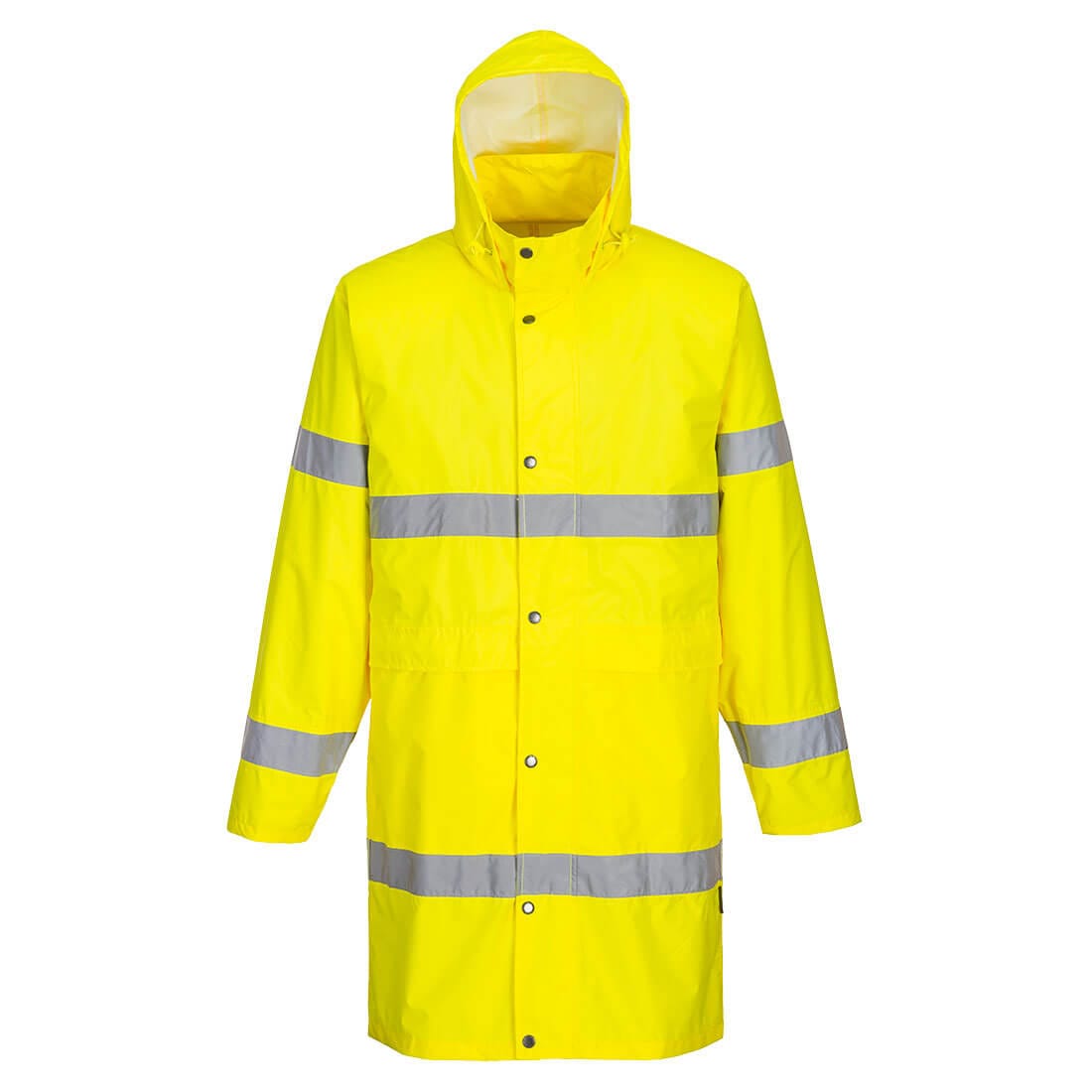 Portwest H442 Class 2 Waterproof Hi-Vis Rain Coat 100cm