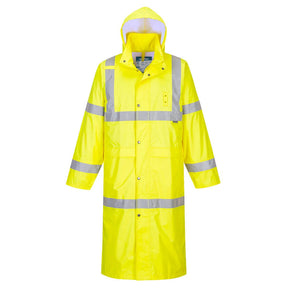 Portwest H445 Class 3 Waterproof Hi-Vis Rain Coat 122cm