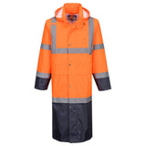 Portwest H446 Waterproof Hi-Vis Contrast Raincoat 122cm