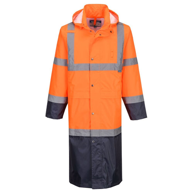 Portwest H446 Waterproof Hi-Vis Contrast Raincoat 122cm