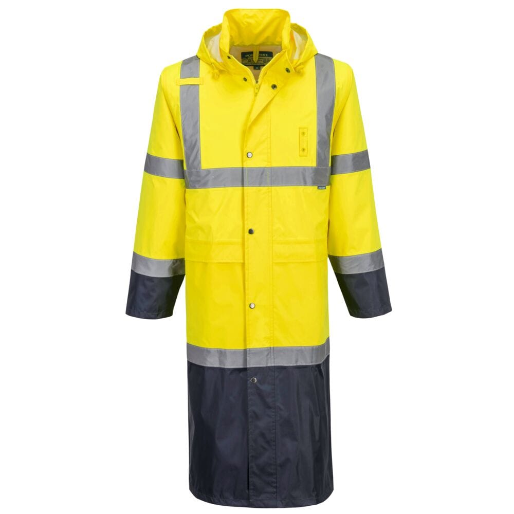 Portwest H446 Waterproof Hi-Vis Contrast Raincoat 122cm