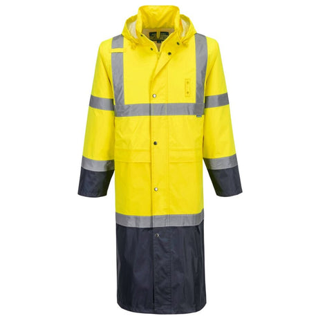 Portwest H446 Waterproof Hi-Vis Contrast Raincoat 122cm